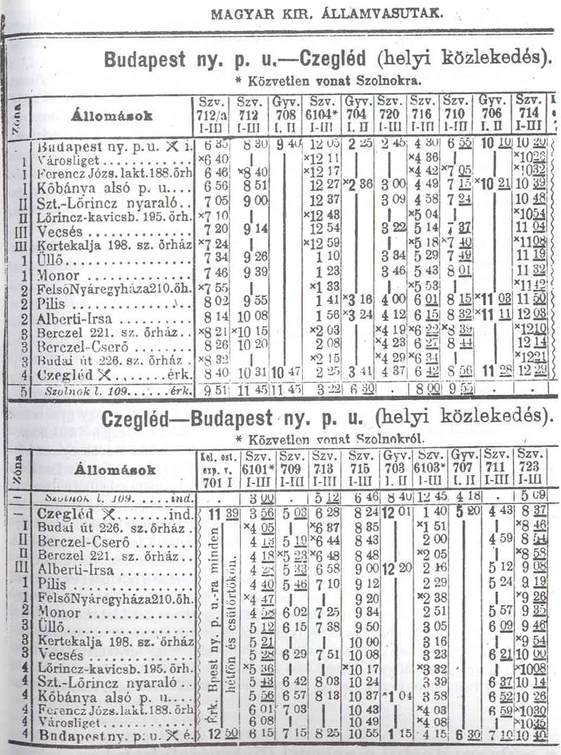 Menetrend 1905